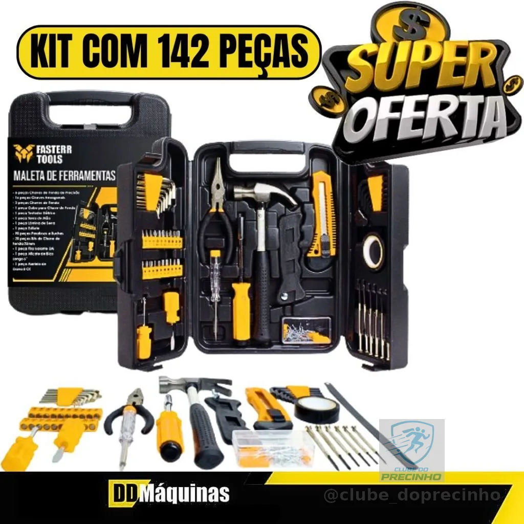 Kit de Ferramentas 142 Peças + Maleta- Fasterr