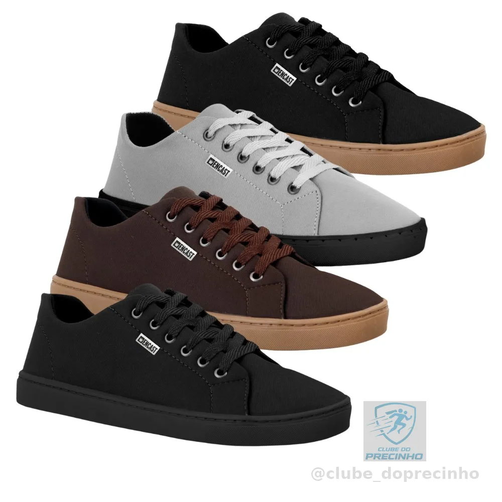 KIT 4 pares de tênis masculino casual para todas ocasiões