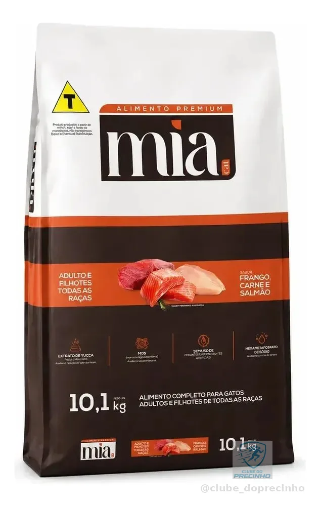Ração Para Gato Todas As Idades Adulto E Filhote 10,1kg Sabor Frango Carne E Salmão 27g Proteína Petistrô