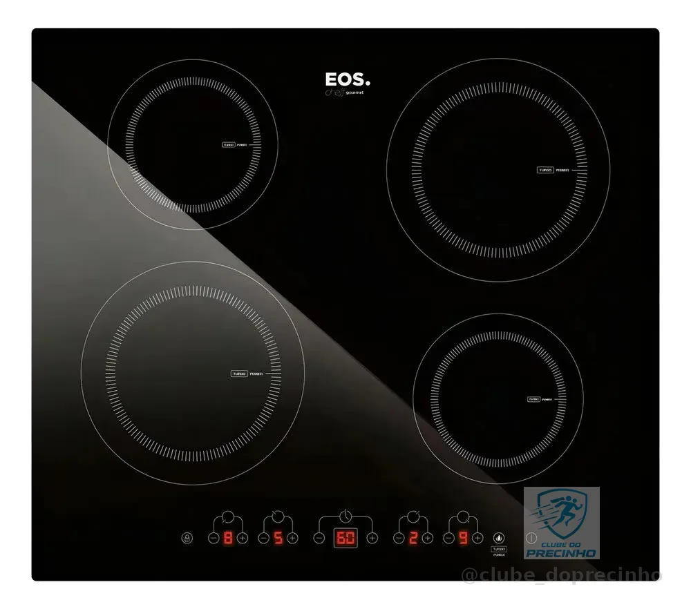 Cooktop De Indução 4 Bocas EOS 60cm Eci04ep Preto