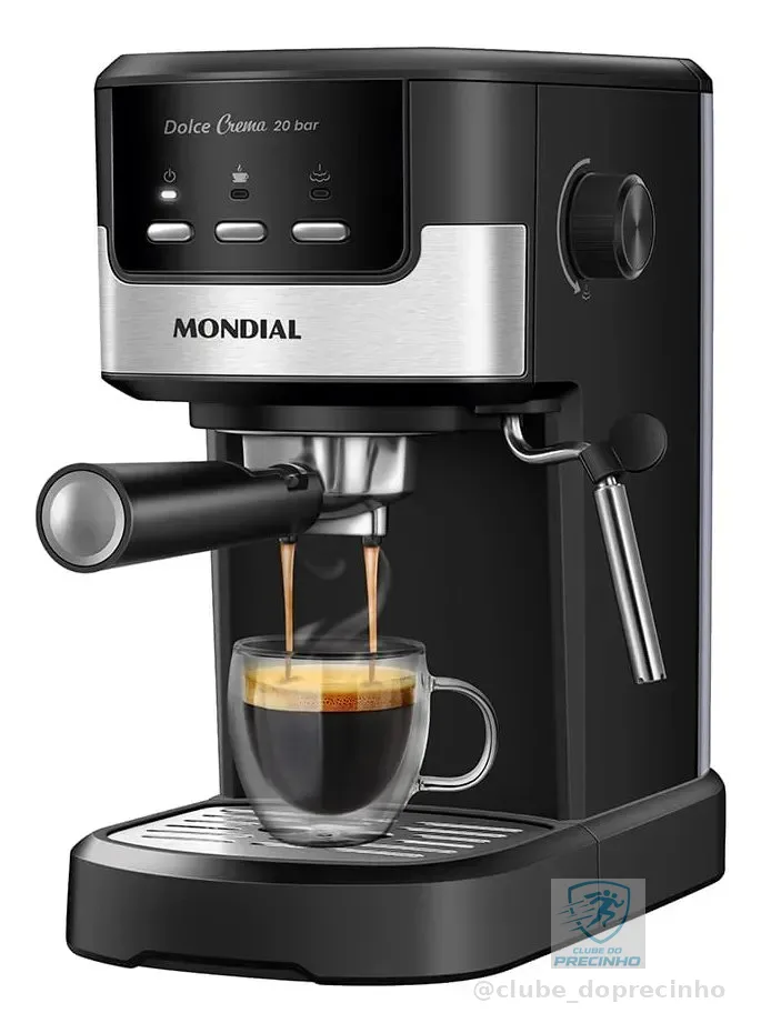 Cafeteira Espresso Dolce Crema 20 Bar Mondial Preto/Inox 1200W C-21-E-CNP