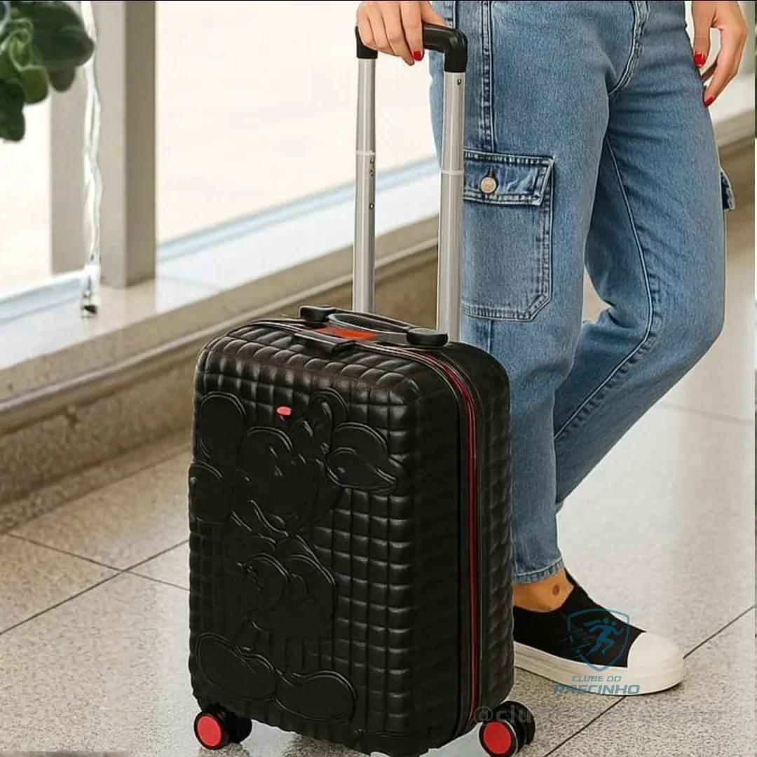 Mala De Bordo Viagem Pequena Preto Mickey Luxcel Mickey Mouse