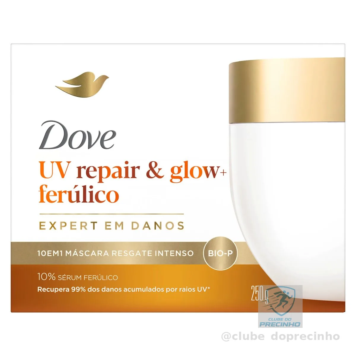 Dove Máscara de Resgate Intenso 10 em 1 UV Repair & Glow + Ferúlico 250g