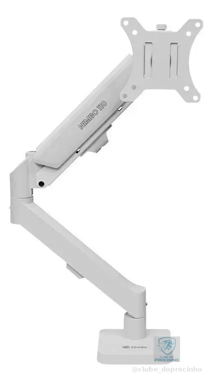 Suporte Articulado Para Monitor 13 a 32 Pistão a Gás Ajustável Zinnia Nimbo 110 Branco