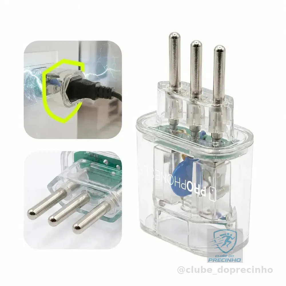 Protetor Contra Surtos Elétricos E Queda De Energia C Chip Dps Eletrônico Prote Raio E Surto 20 Amperes Pocket Bivolt 110/220V Anti Raios Geladeira Tv Lavadora Freezer Microondas Air Fryer 20a