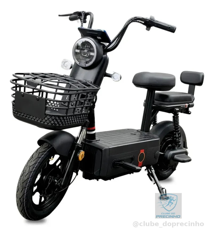 Bicicleta Elétrica Nado C2 1000W Bateria Removível 48V 60km PretoBicicleta Elétrica Nado C2 1000W Bateria Removível 48V 60km Preto