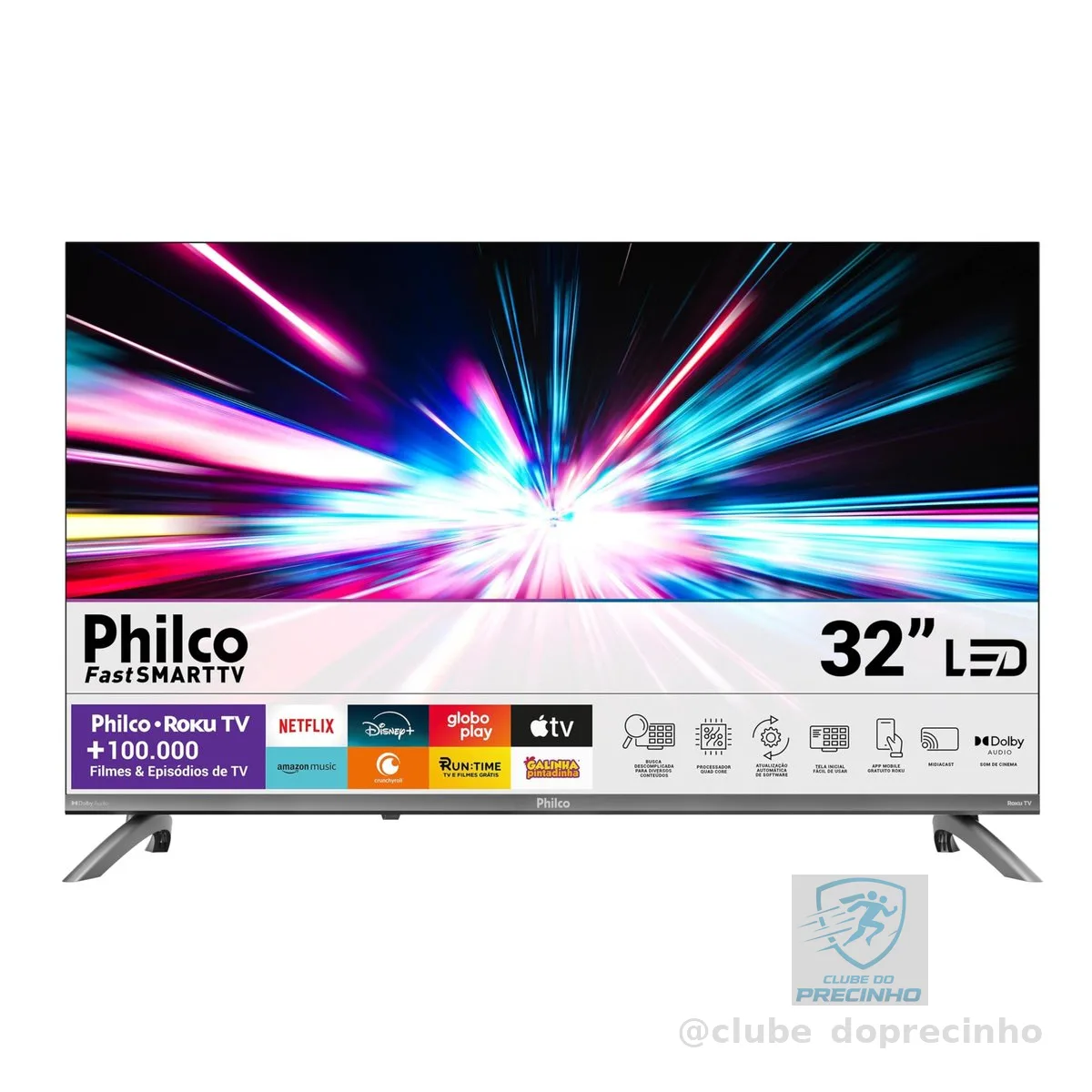 Smart TV 32" Philco Roku TV Dolby Áudio HDR10 P32CRB
