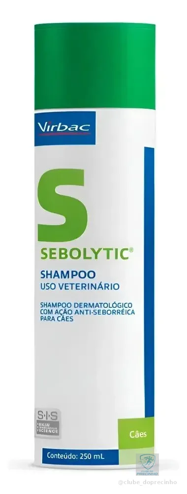 Shampoo Sebolytic 250ml Para Seborréia Oleosa Cães - Virbac