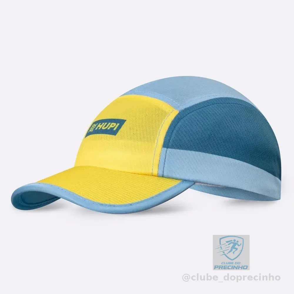 Boné Para Corrida Hupi Run Unissex Azul/amarelo Azul/amarelo Único Liso