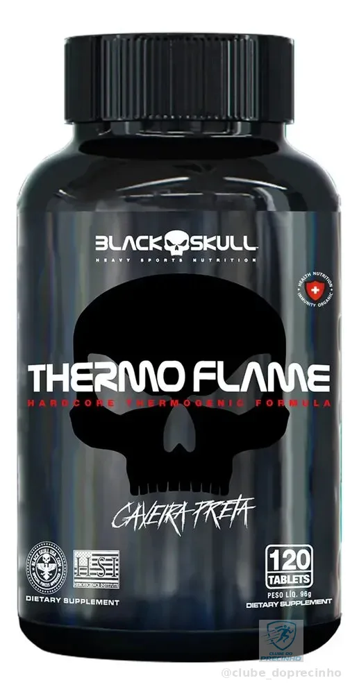 Termogênico em cápsula Black Skull Thermoflame em pote de 96g 120 caps Sem sabor