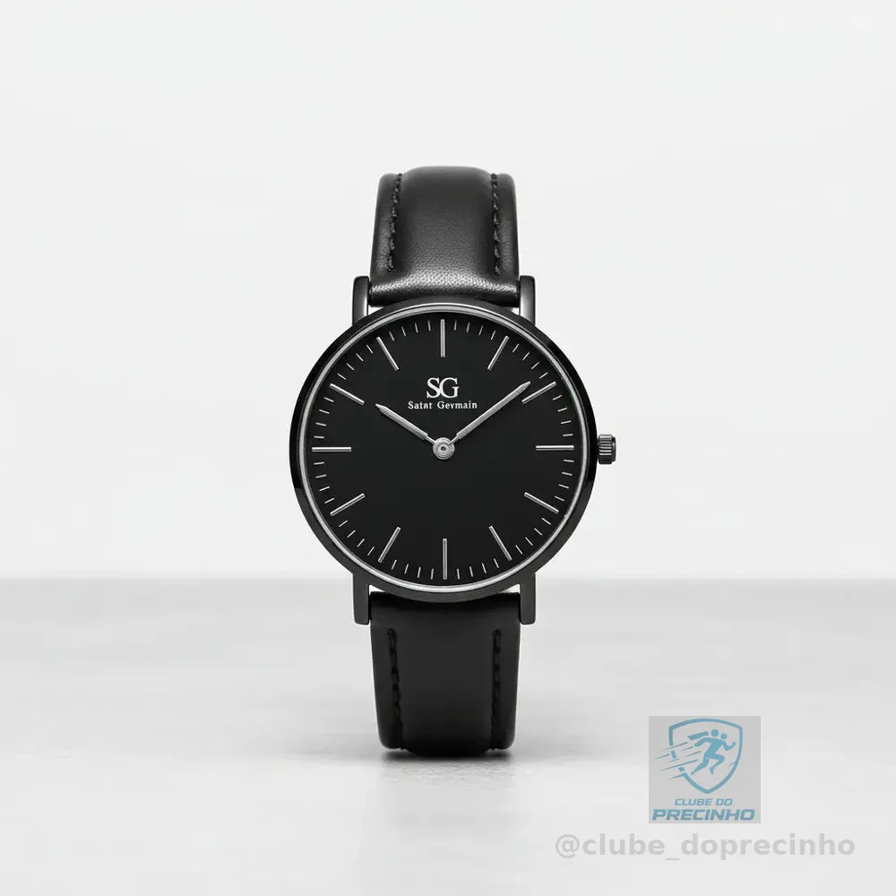 Relógio Masculino Saint Germain Murray Full Black de Couro Sintético Preto