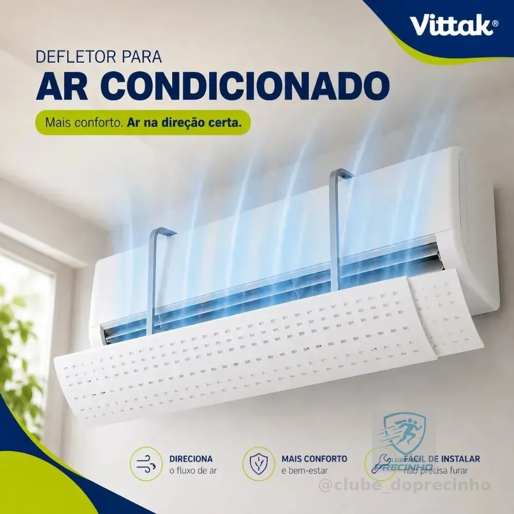 Vittak Defletor Ar Condicionado Split Universal 7 A 30mil Btus Ajustável 61 A 113cm