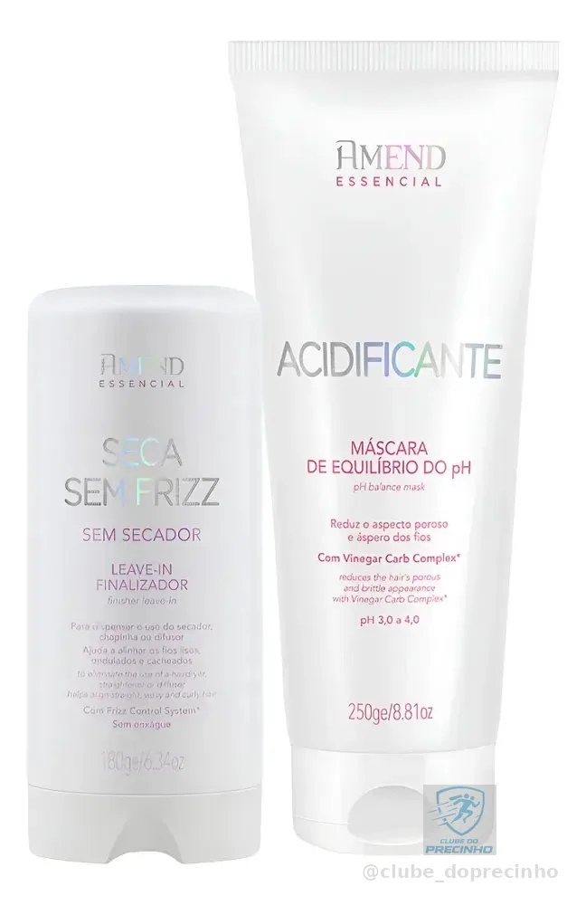 Kit Amend Acidificante Equilíbrio E Leave-in Seca Sem Frizz