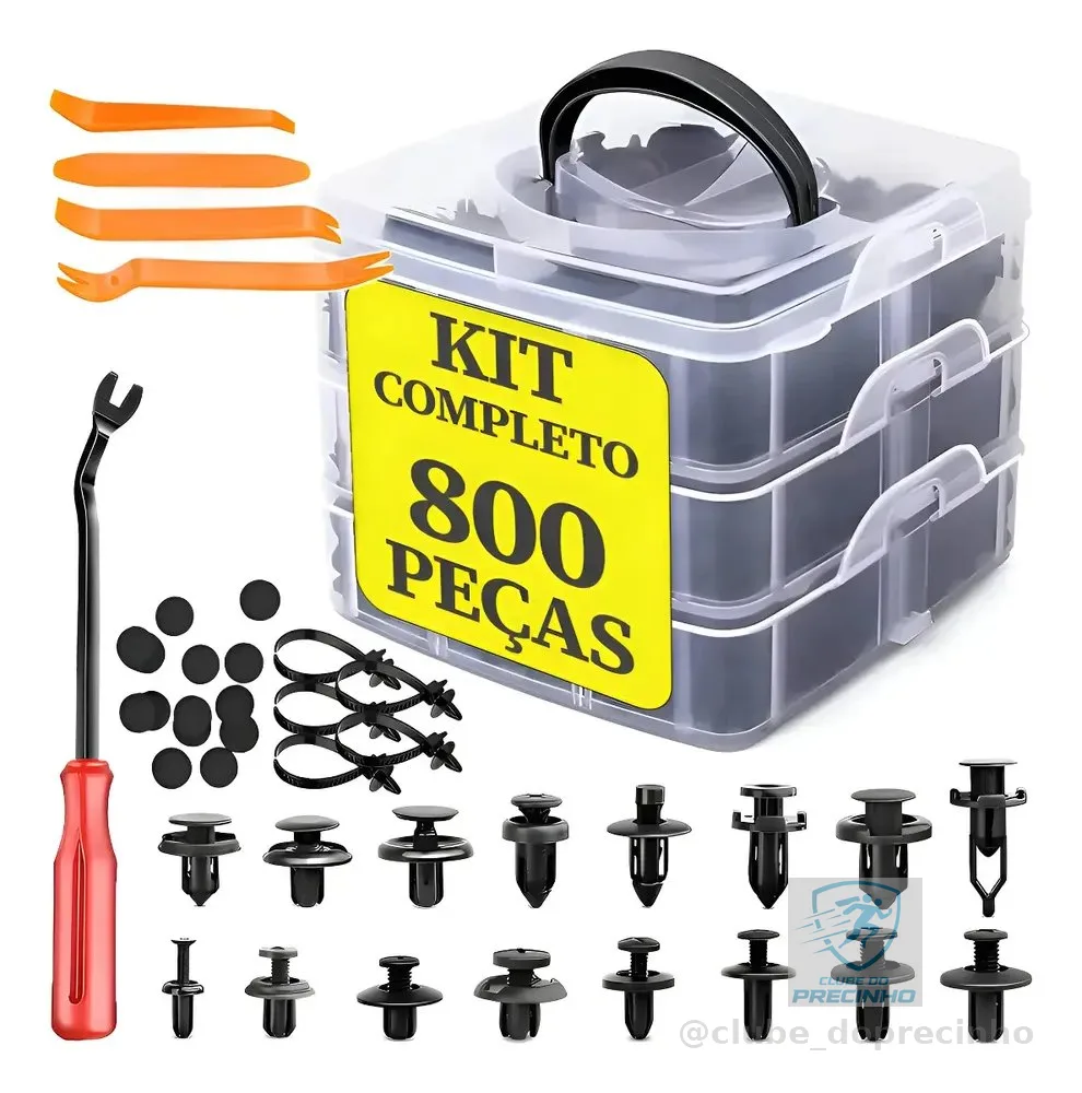 Kit Presilhas Grampo Automotiva Universal 800 Peças Completo