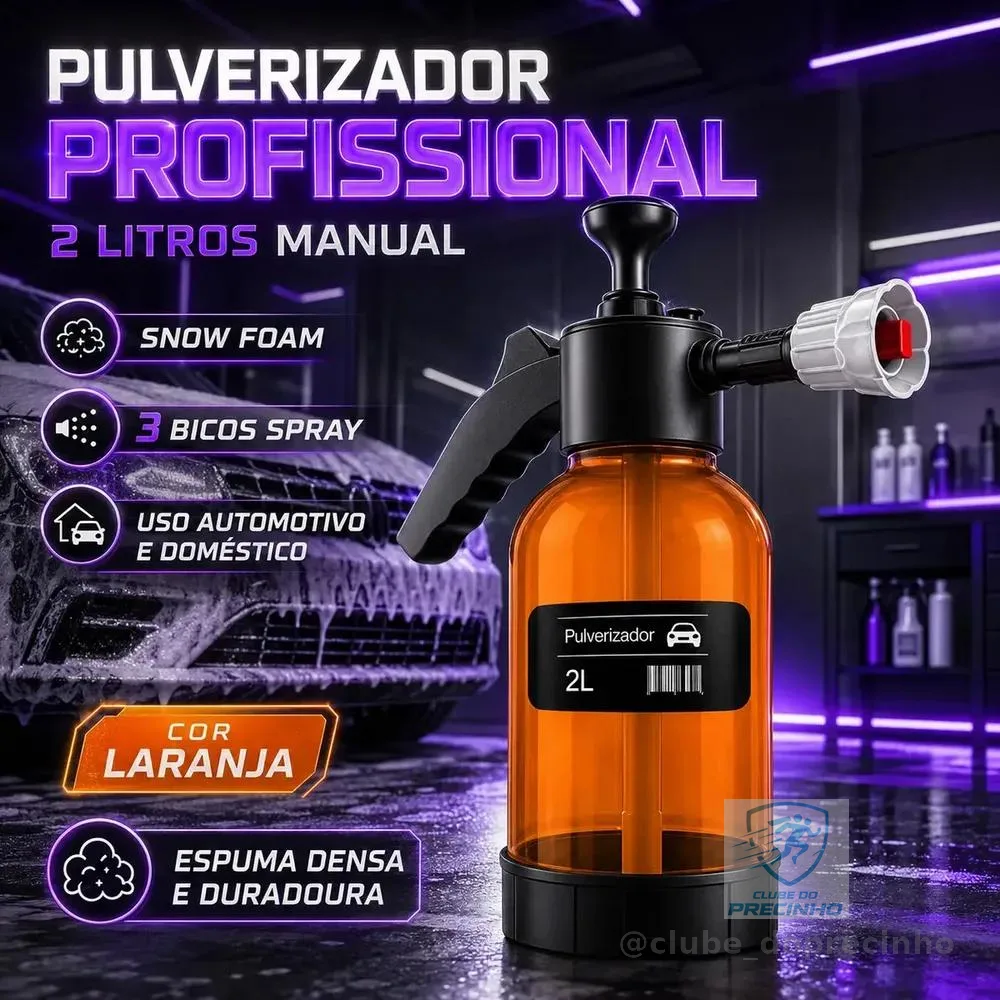 Pulverizador Manual 2L Blackone Espuma de Neve Alta Pressão Automotiva