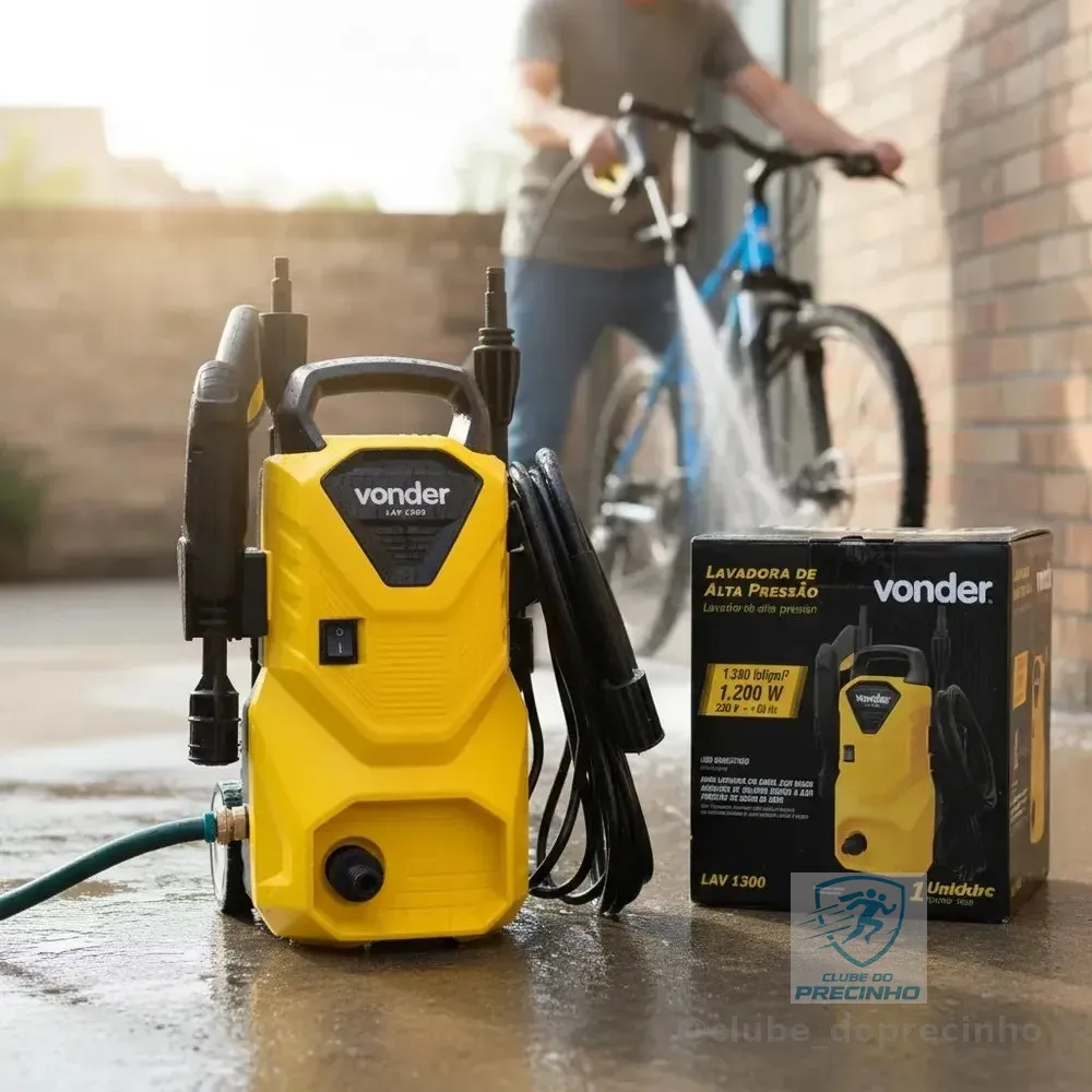 Lavadora De Alta Pressão Vonder Leve Lav 1300 90bar - Cor Amarelo-Preto Frequência 60 Hz