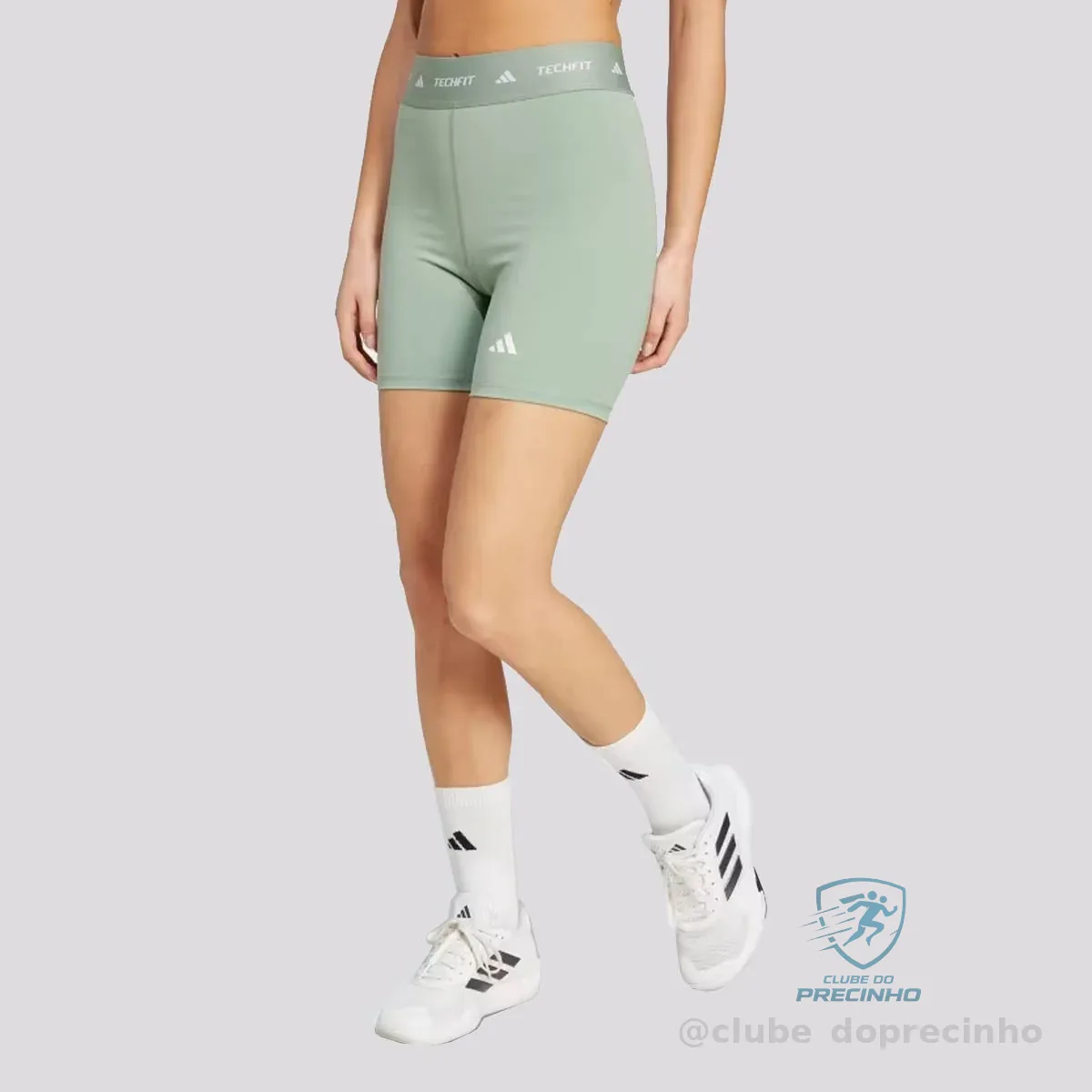 Shorts Adidas Techfit Feminino Verde -PP