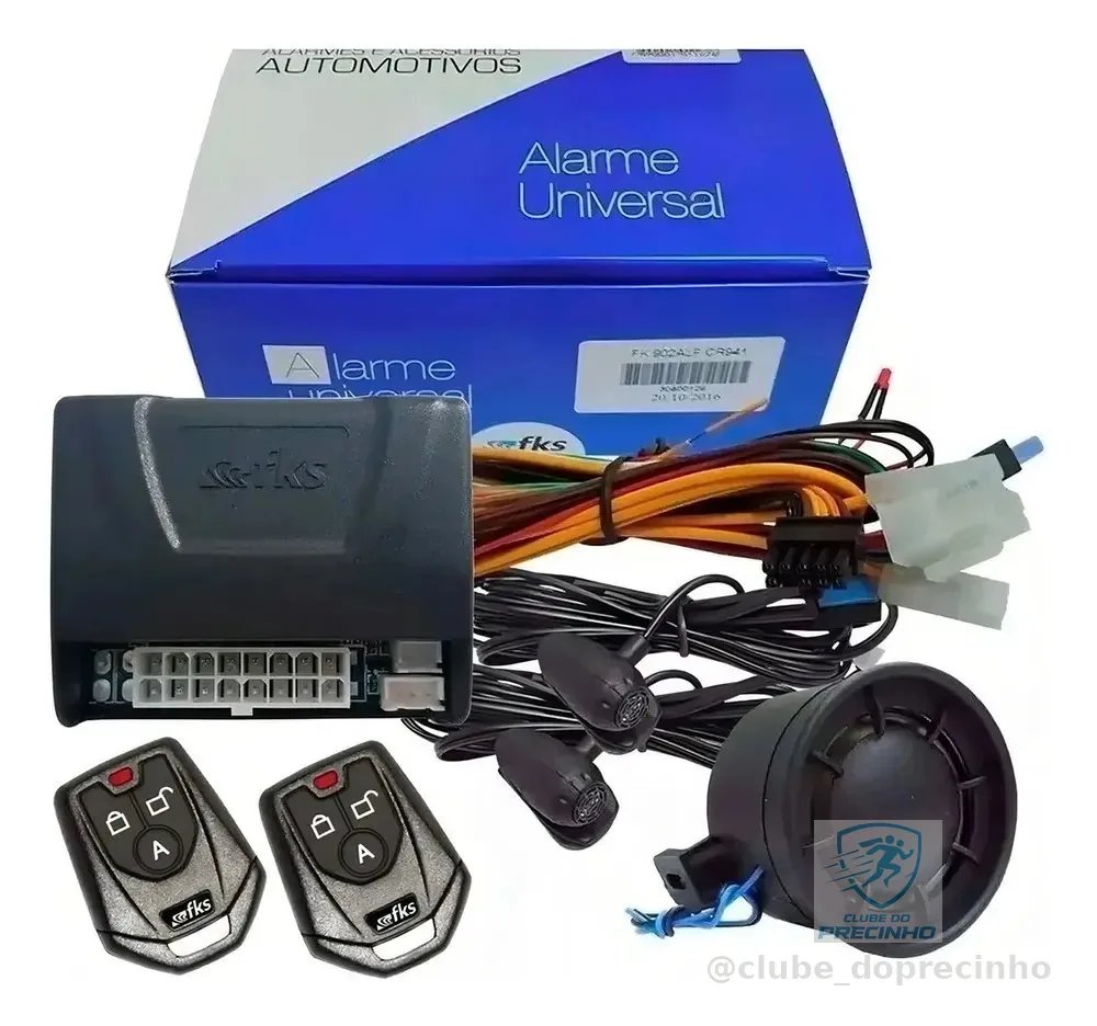 Alarme Automotivo Fks Fk902 SB902 Universal + Desliga Rádio