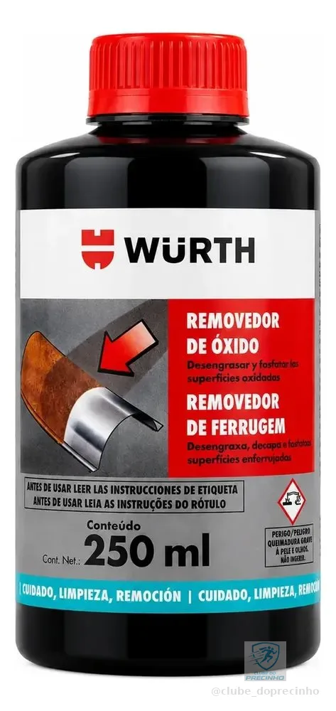 Limpa Ferrugem E Desengraxante De 250ml Wurth