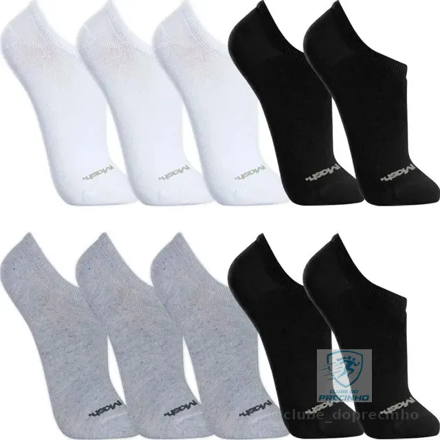 Kit 10 Pares Meias Mash Invisível Soquete Sapatilha Algodão