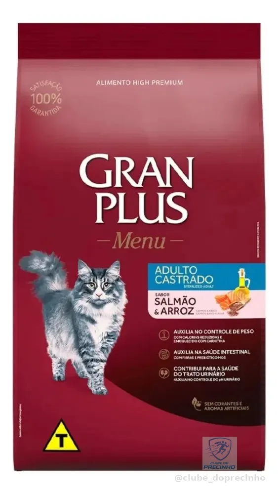 Alimento Gran Plus Menu Castrados para gato adulto sabor salmão y arroz de 10.1 kg