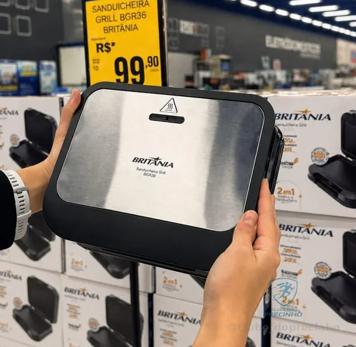 Sanduicheira e grill britânia bgr25b 2 em 1 750w