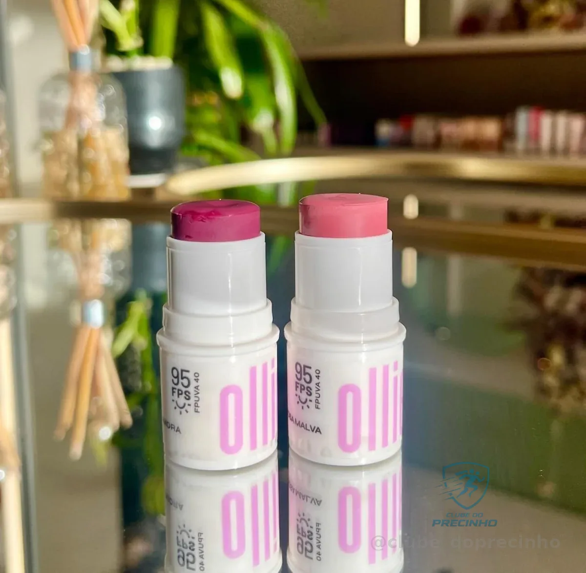 Ollie Bastão Rosa Malva Blush, Batom E Sombra Iluminador Rosa Malva