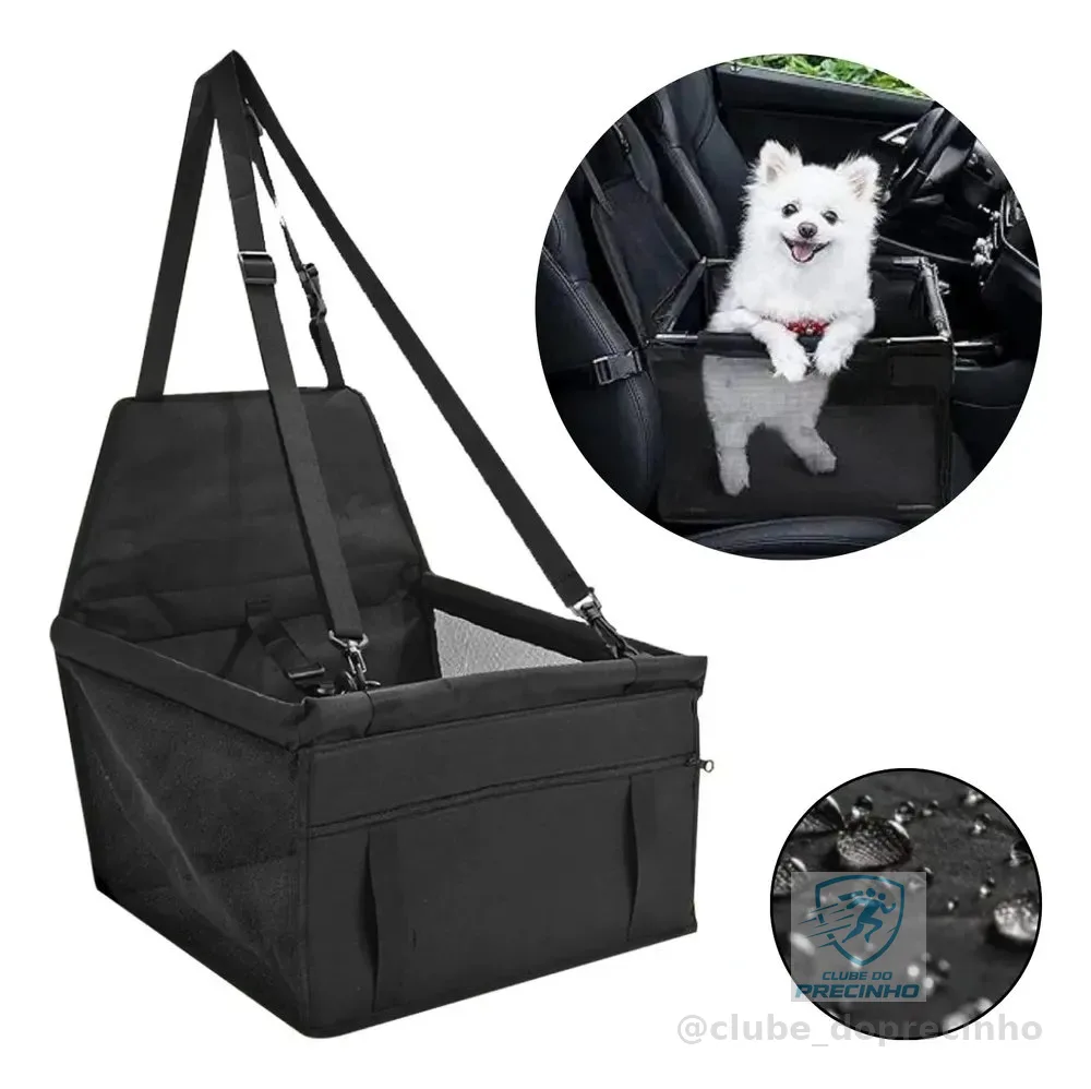 Cadeirinha Bolsa Pet Para Carro Transporte Cão Gato Lakalifa Preto