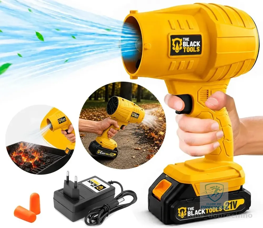 Soprador De Ar Turbo 21v Portátil Bateria Recarregável Potente Para Folhas Pó Limpeza Carro Tso-21a The Black Tools