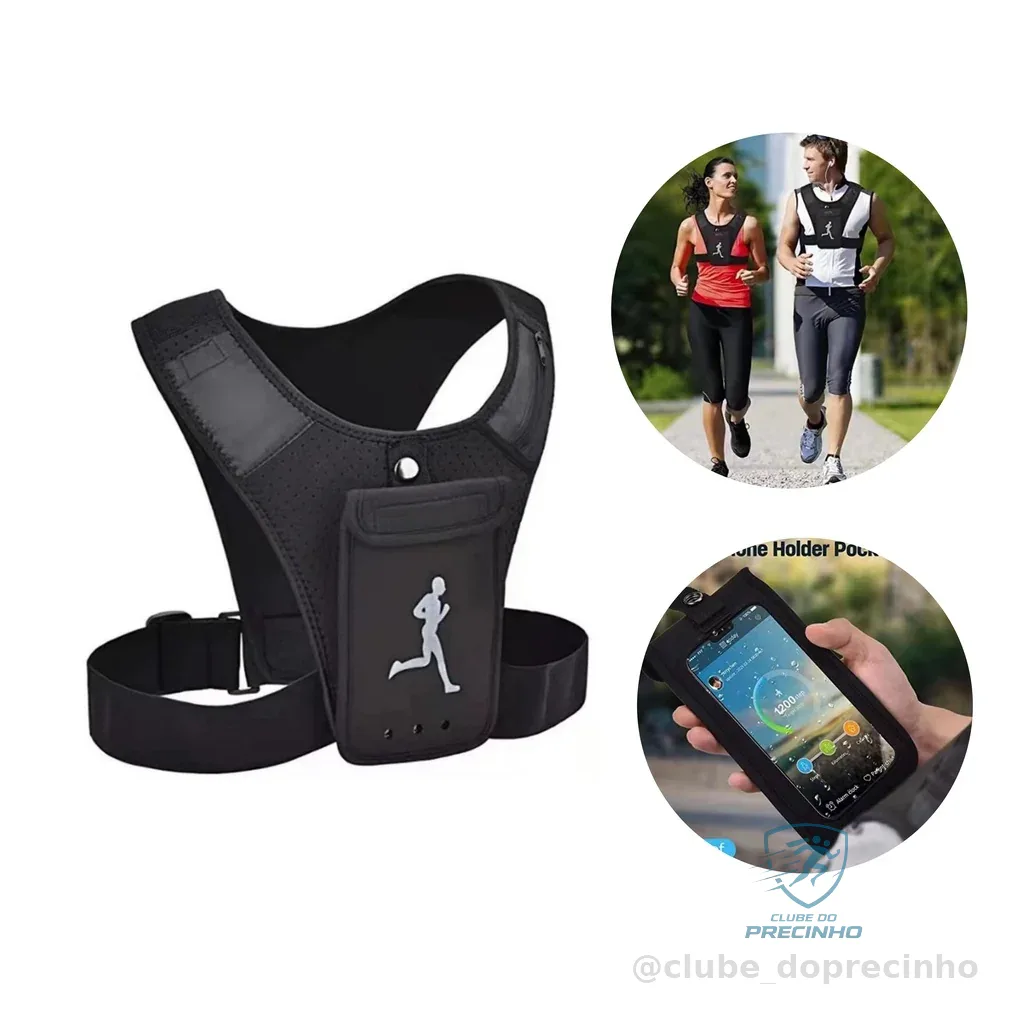 Colete de Corrida Esportivo Reflexivo com Bolso para Celular
