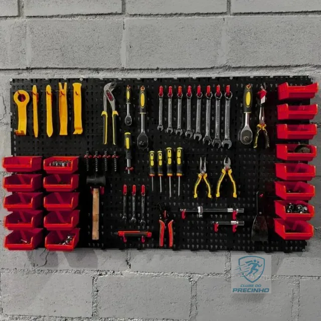 Painel Ferramentas Organizador Perfurado 118x52 + Brindes