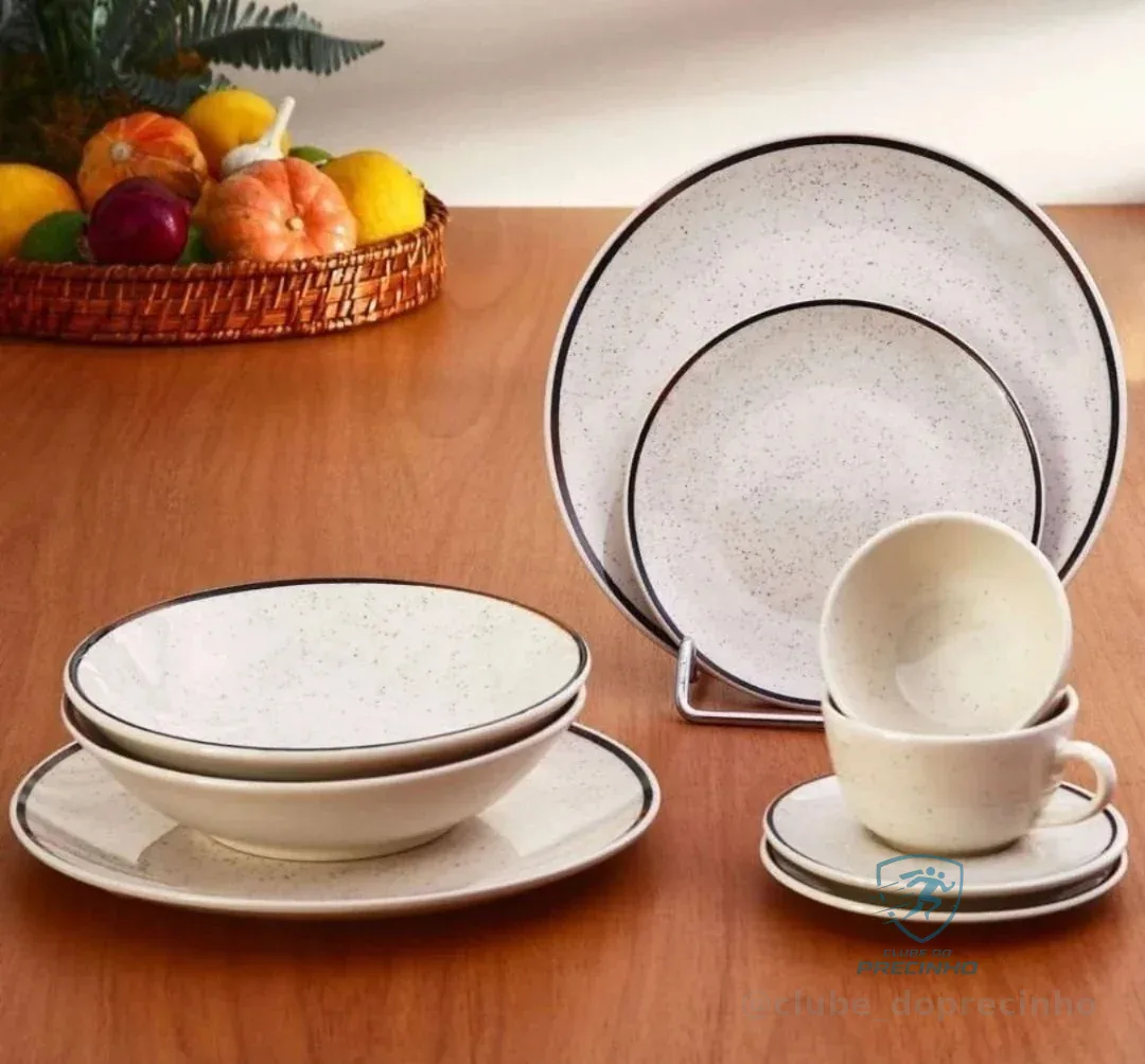 Jogo De Jantar E Chá 20 Peças Unni Brisa Oxford Aw20-5903 Bege