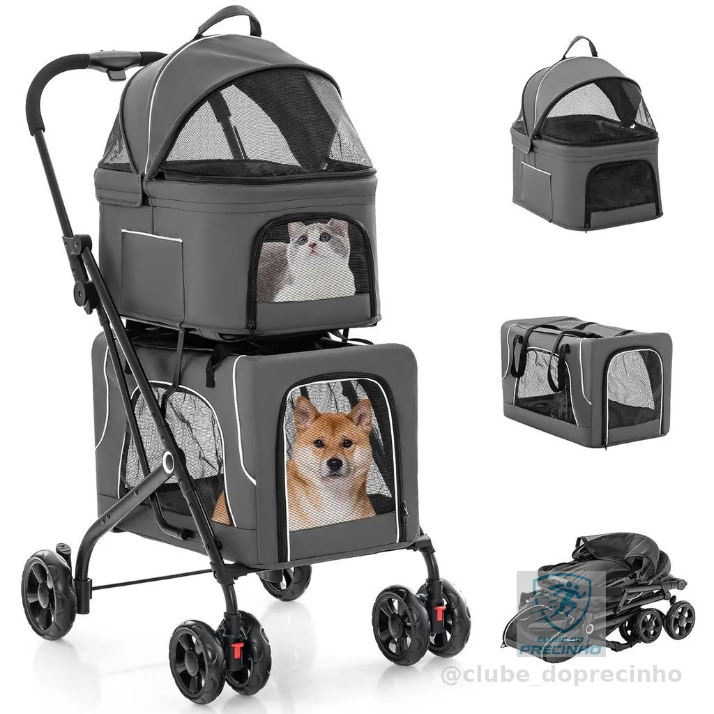 Carrinho Passeio Pet Cães Gatos Grande Porte Até 30kg Pc204
