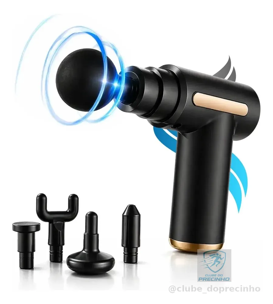 Massageador Pistola Elétrica Profissional Muscular Portátil  127/220v Preto