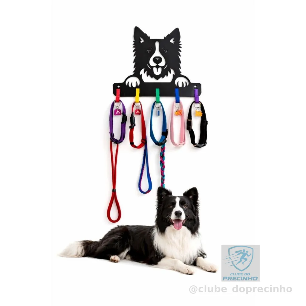 Suporte Para Coleira Organizador Pet Decoração Criativa