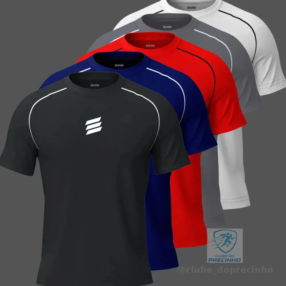 Kit 5 Camisa Camisetas Dry Fit Masculina Academia Exercício Variação 3 3r Gg