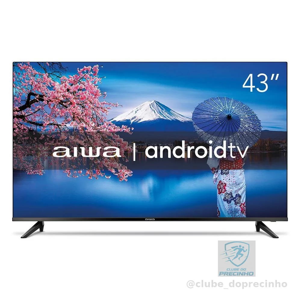 Smart TV AIWA 43” Android Full HD Borda Ultrafina HDR10 Dolby Áudio AWS-TV-43-BL-02-A