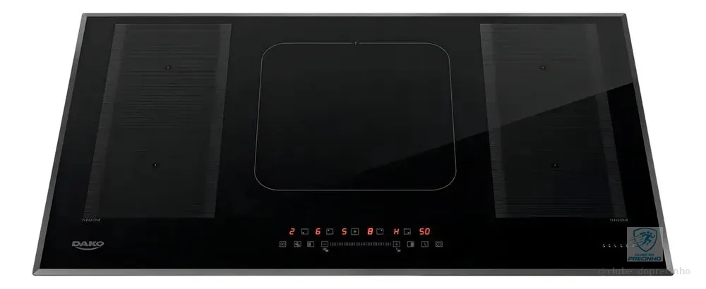 Cooktop de Indução 5 Bocas Dako Select com 2 Zonas Flexíveis e 7200W com Mesa em Vidro Cerâmico 220 V