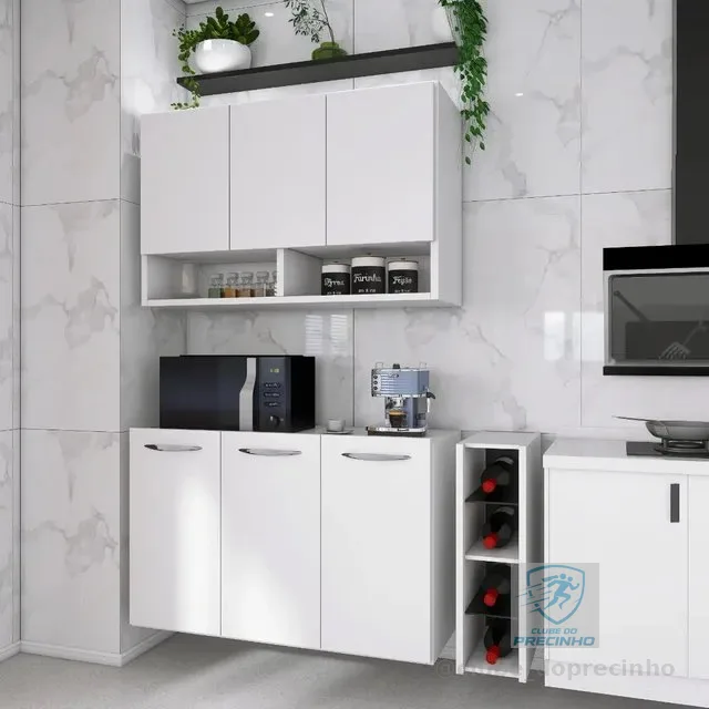 Armário Balcão Aéreo Casa Cozinha 3 Portas