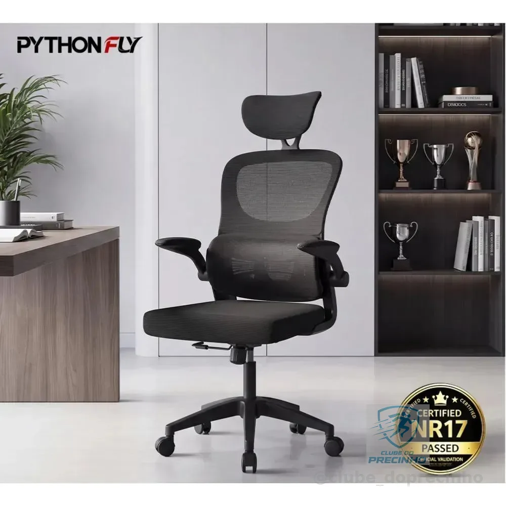 Cadeira Escritório Ergonômica Giratória com Apoio Lombar Python Fly NR17
