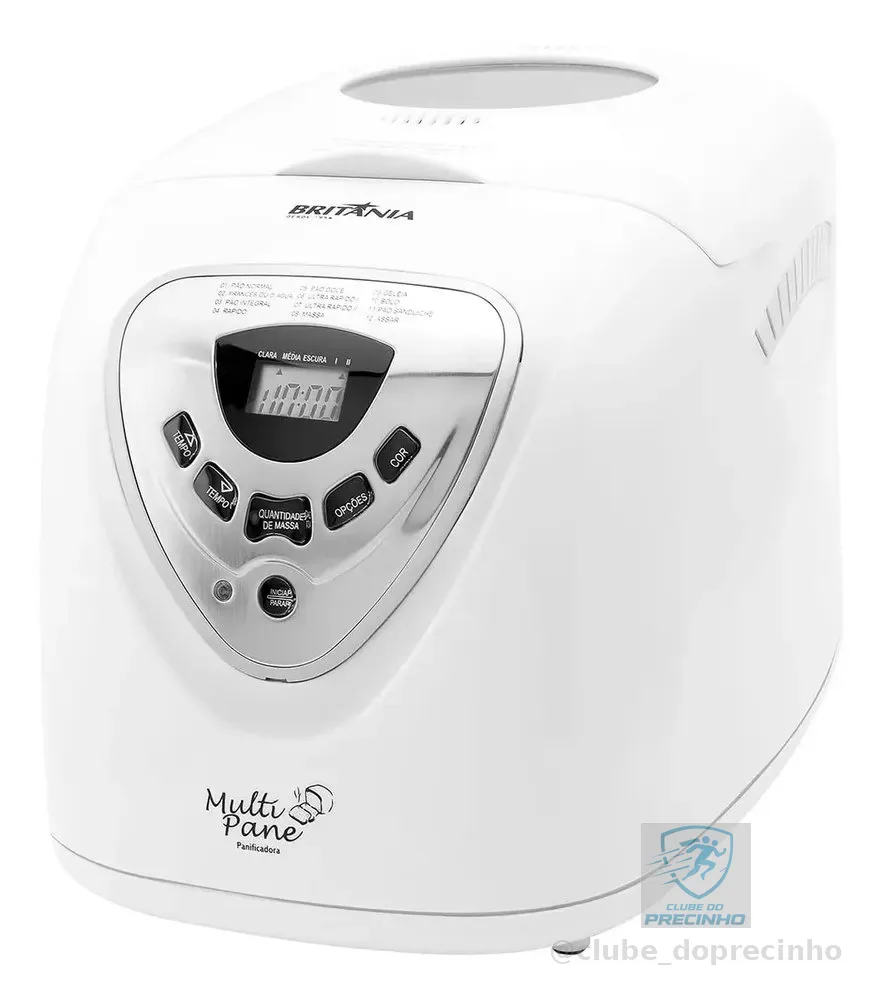 Panificadora Multipane Com 12 Programas E Potência De 550w Antiaderente Cor Branca Britânia