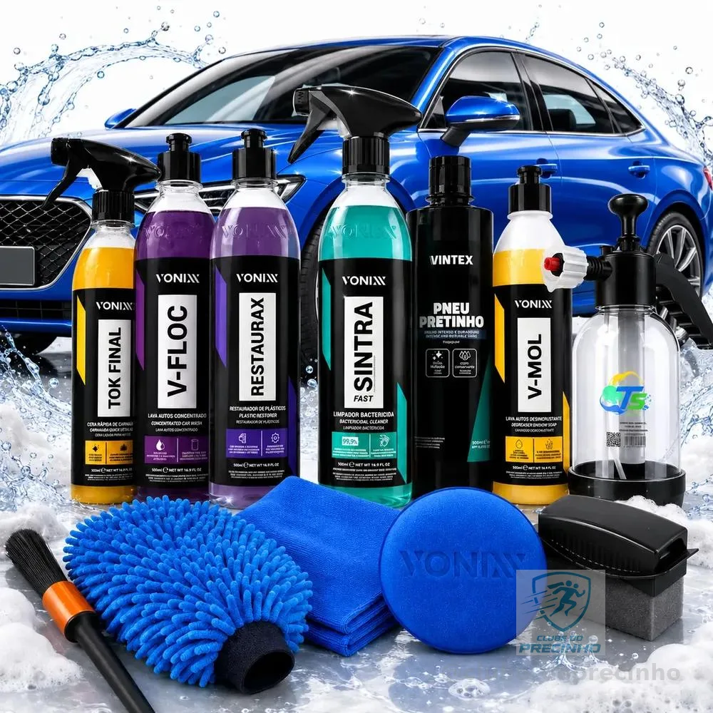Kit Completo Lavar Carro Rapido Cera Pulverizador 2l Brilho