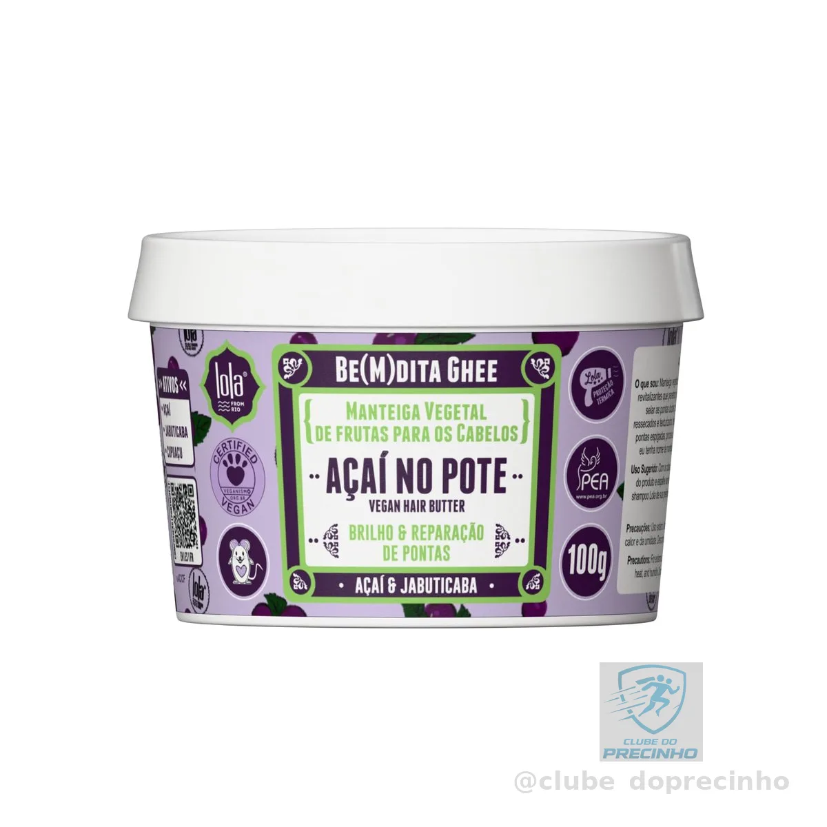 Máscara de Brilho e Reparação de Pontas Lola Cosmetics Be(M) dita Ghee Açaí 100 g
