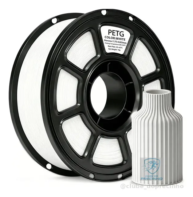Filamento Petg 1,75mm 1kg Para Impressora 3d Branco Ou Preto