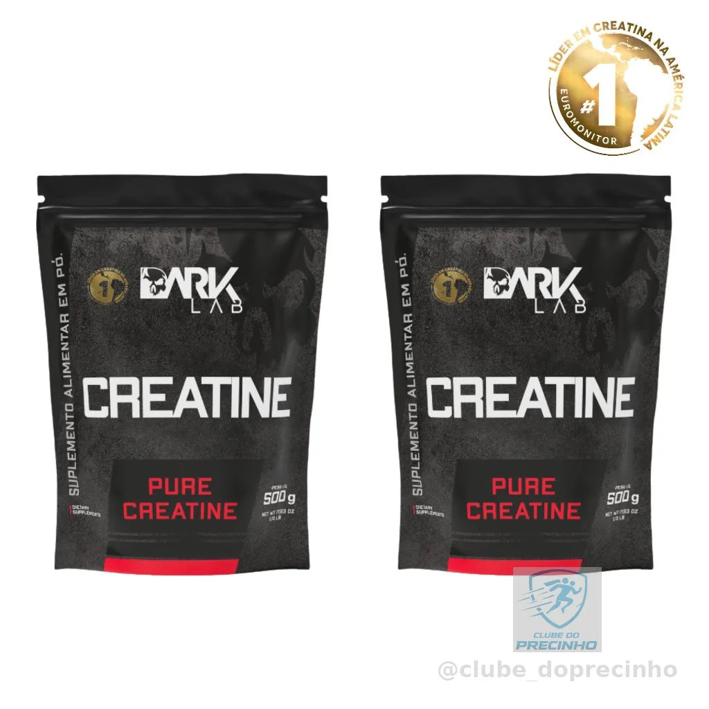 Kit 2x Creatina Monohidratada Pura Refil 500g Dark Lab -  Creatina 100% Pura