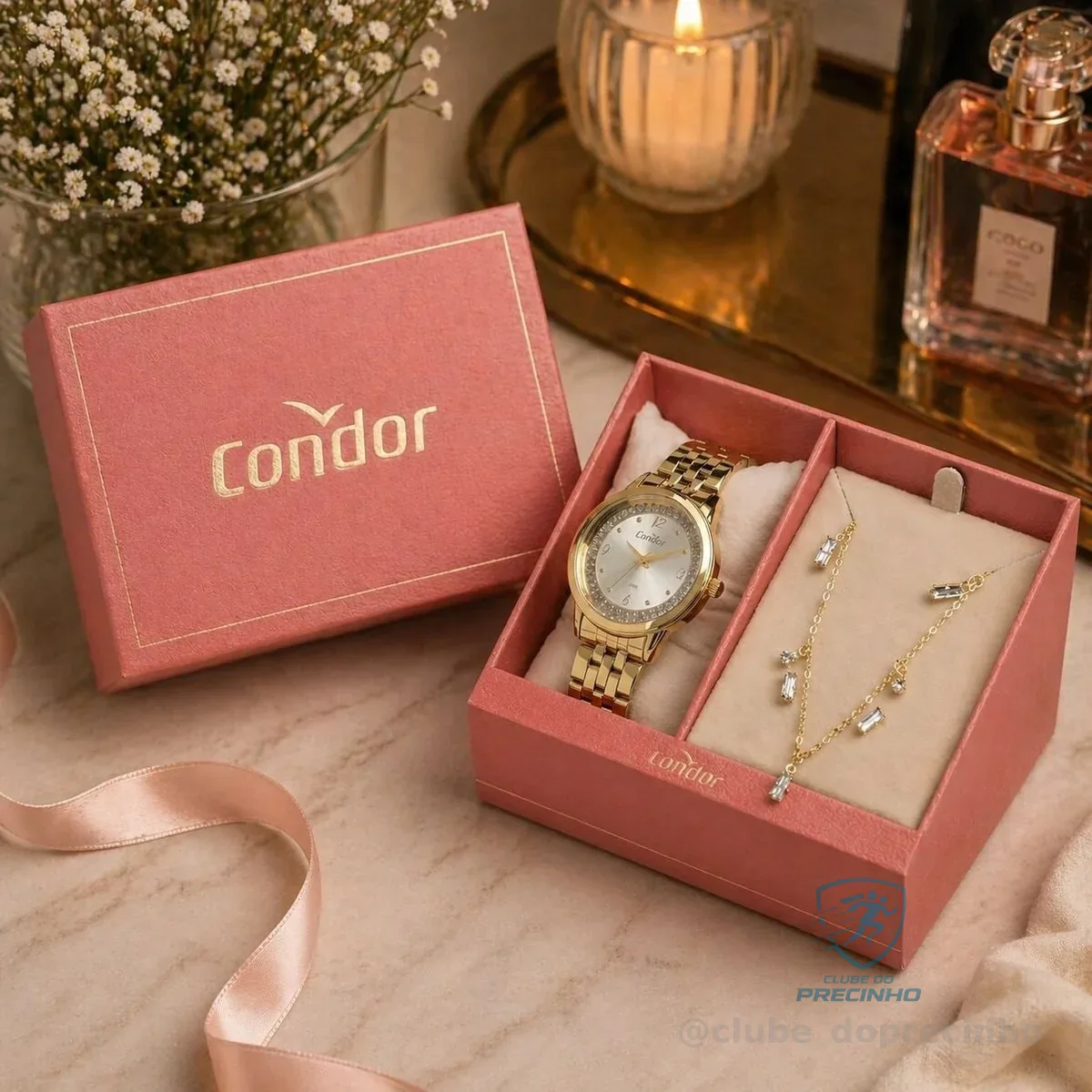 Kit Condor Feminino Elegante Dourado - Co2035nie/k4f Dourado Prata