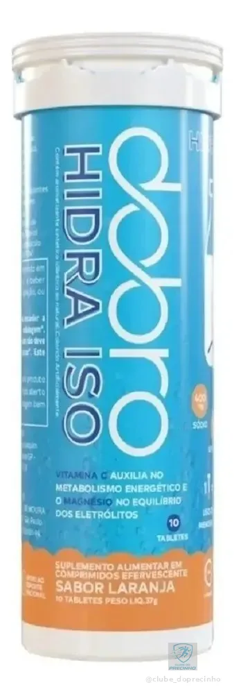 Hidra Iso Repositor Eletrolítico 10 Tabletes Dobro 37g Sabor Laranja