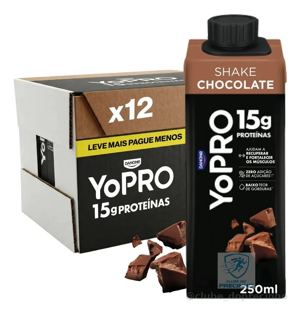 YoPRO Bebida Láctea UHT Chocolate 15g de proteínas 250ml - 12 unidades