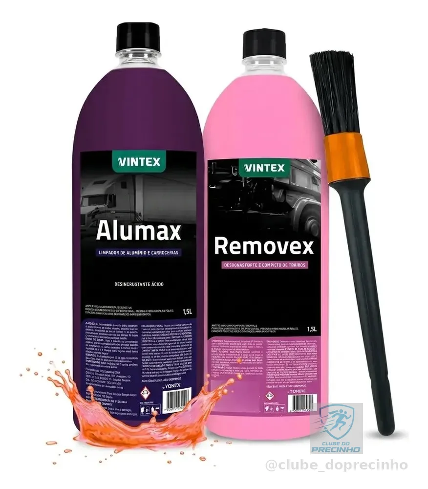 Kit Limpeza Pesada Removex 1,5l Alumax 1,5l + Pincel Vintex
