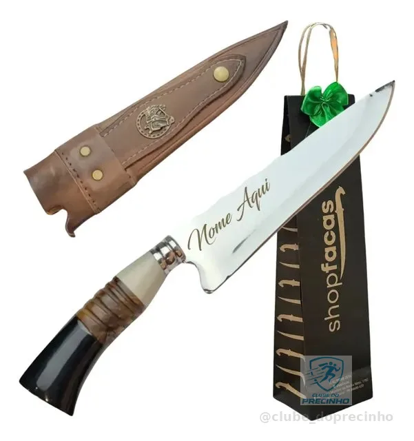 Faca Artesanal Churrasco Personalizada Com Nome E Logo 9p